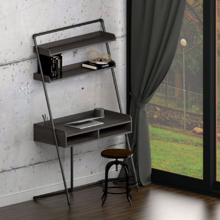 Industrial Pipe Trapezoidal Double-Layer Storage Desk